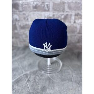 New York Yankees Hat Beanie Mens One Size Navy Blue MLB Baseball Knit Fleece